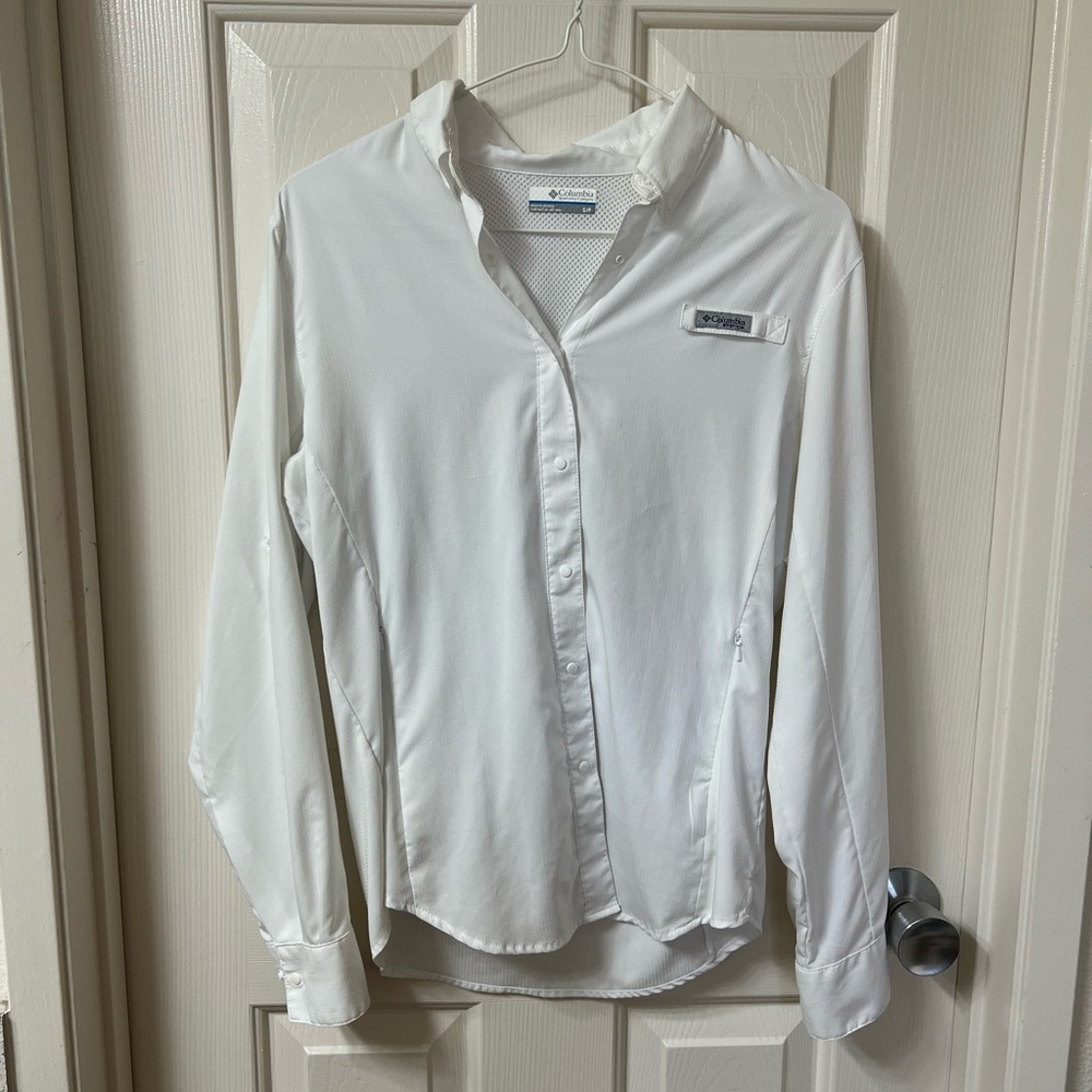 Columbia Classic White Collared Shirt